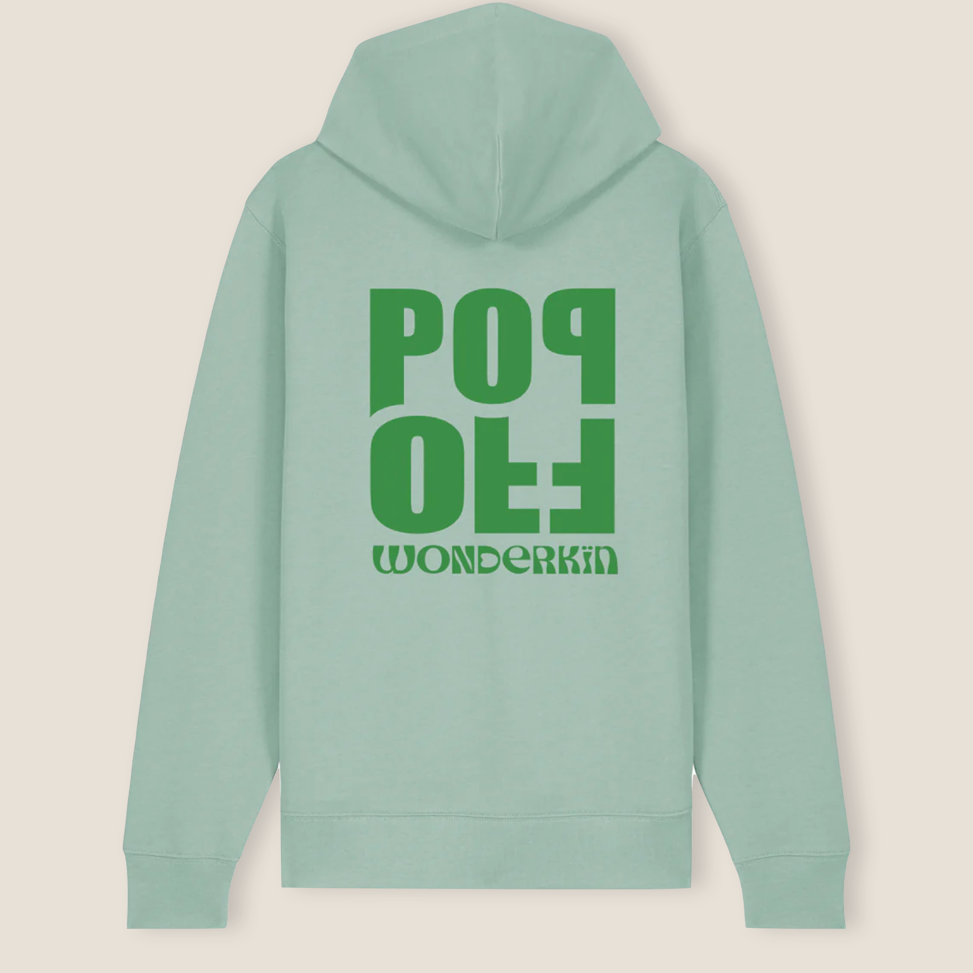THE POP ZIP HOODIE 350 // aloe with green