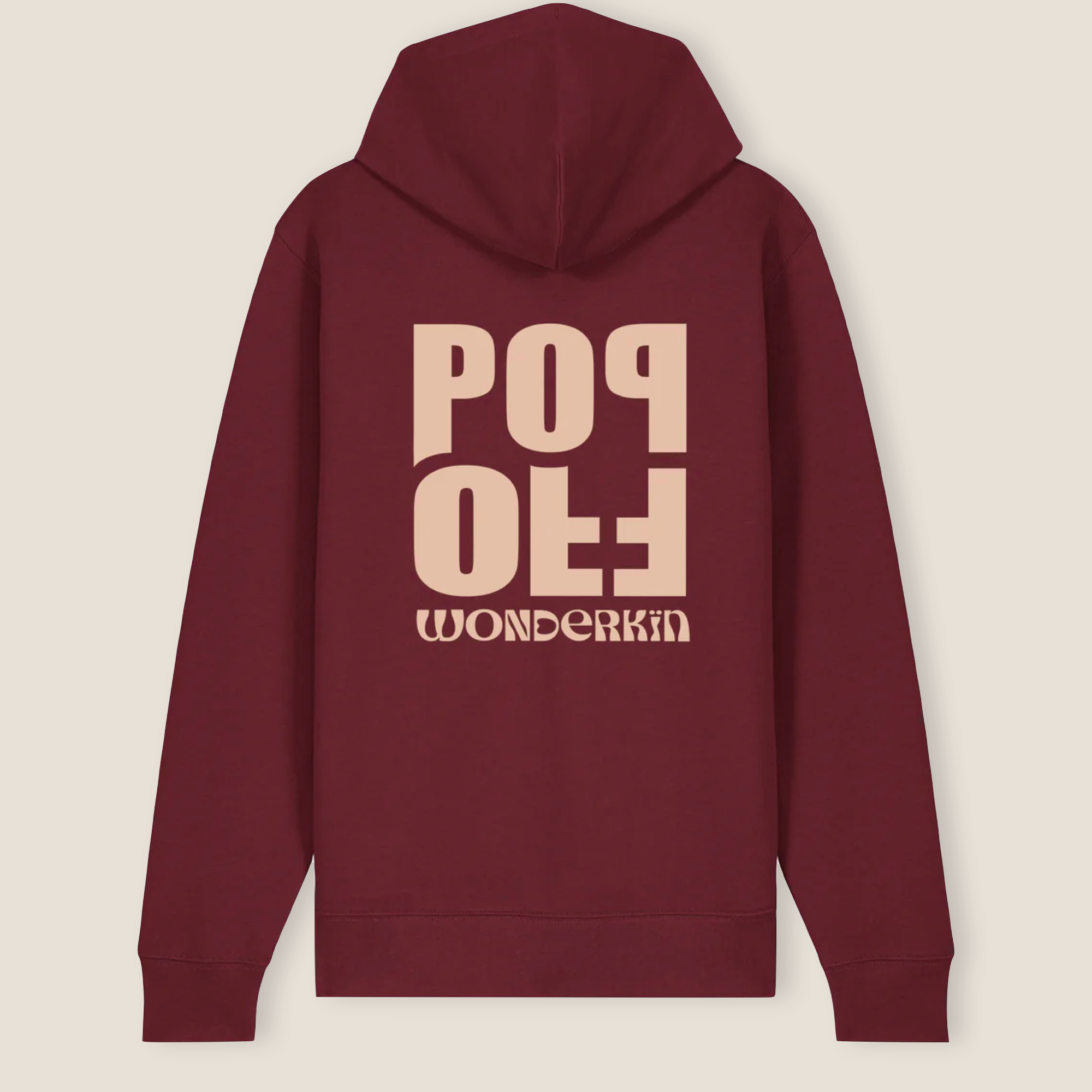 THE POP ZIP HOODIE 350 // burgundy with beige