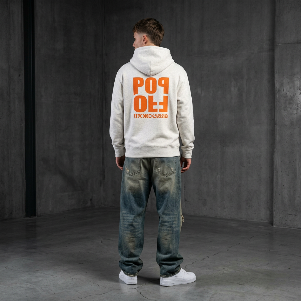 THE POP ZIP HOODIE 350 // cool heather grey with orange