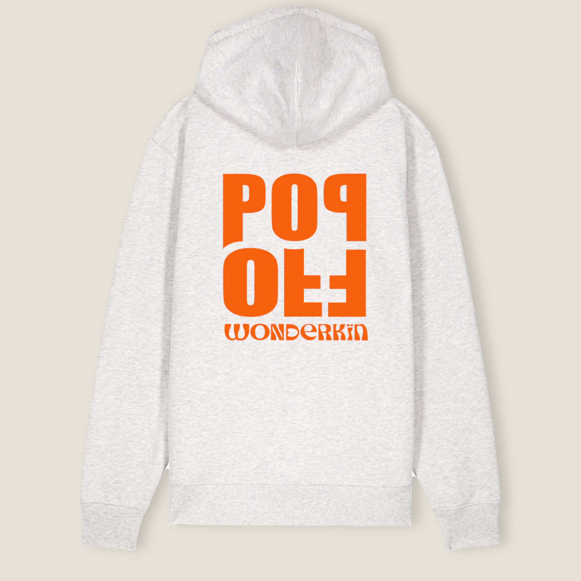 THE POP ZIP HOODIE 350 // cool heather grey with orange