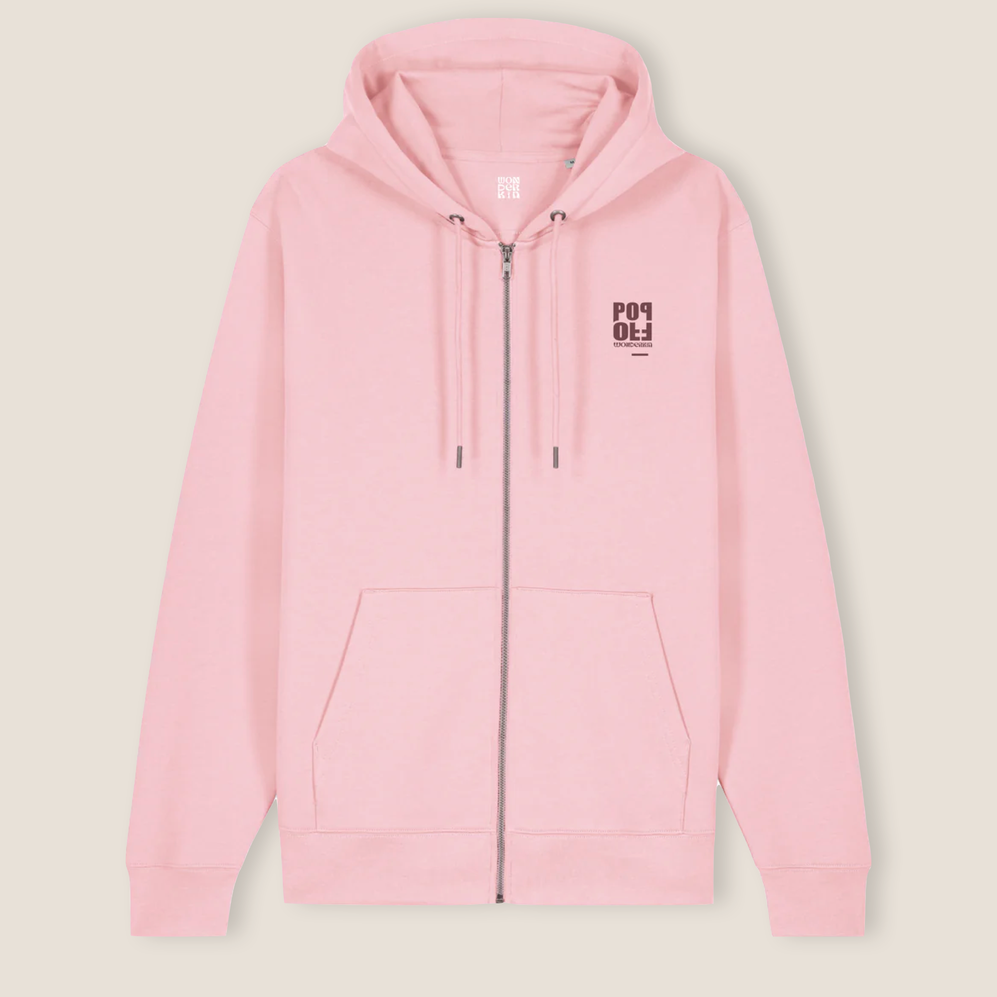 THE POP ZIP HOODIE 350 // light pink with burgundy
