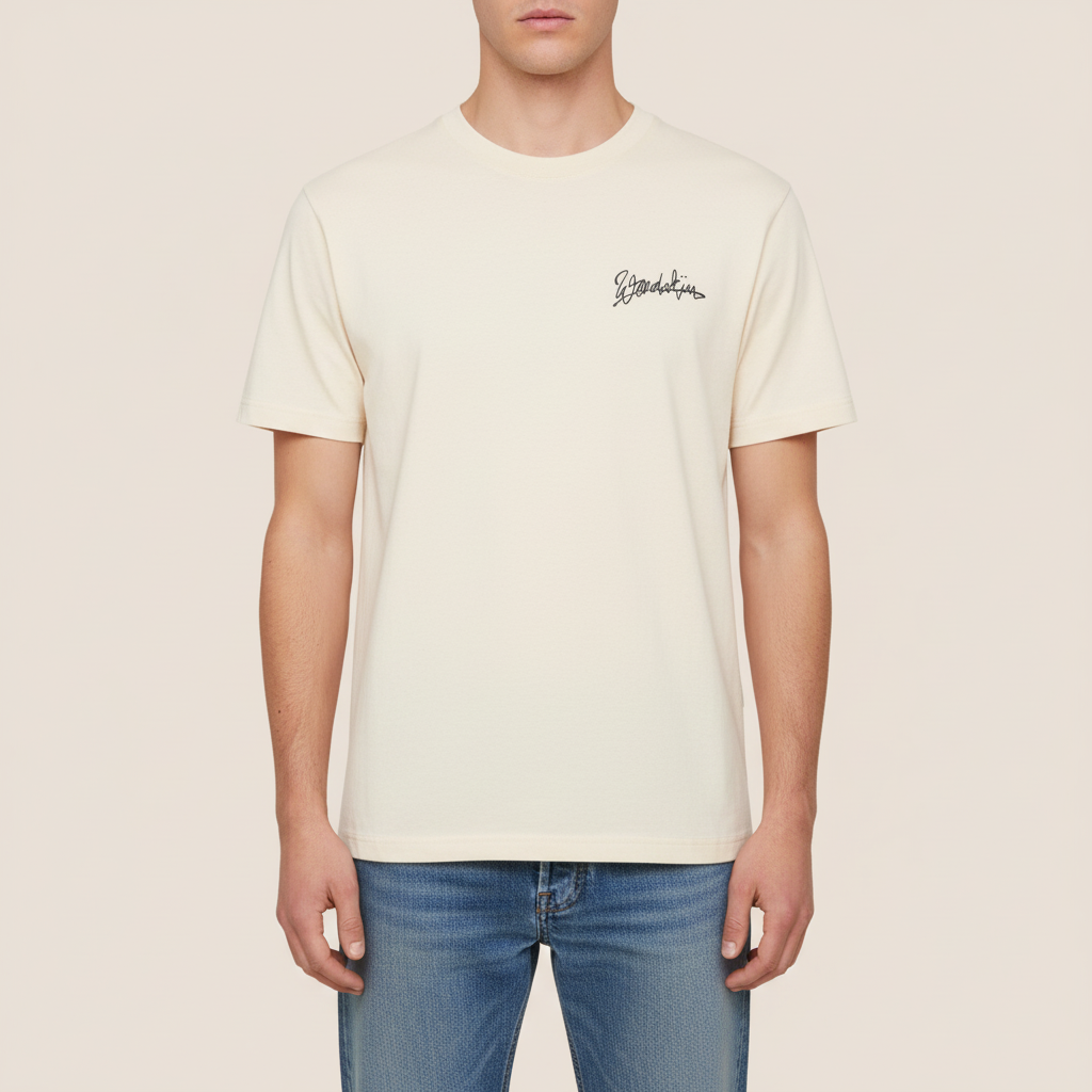 THE LOVER STATEMENT TEE 180 // NATURAL RAW & BLUE