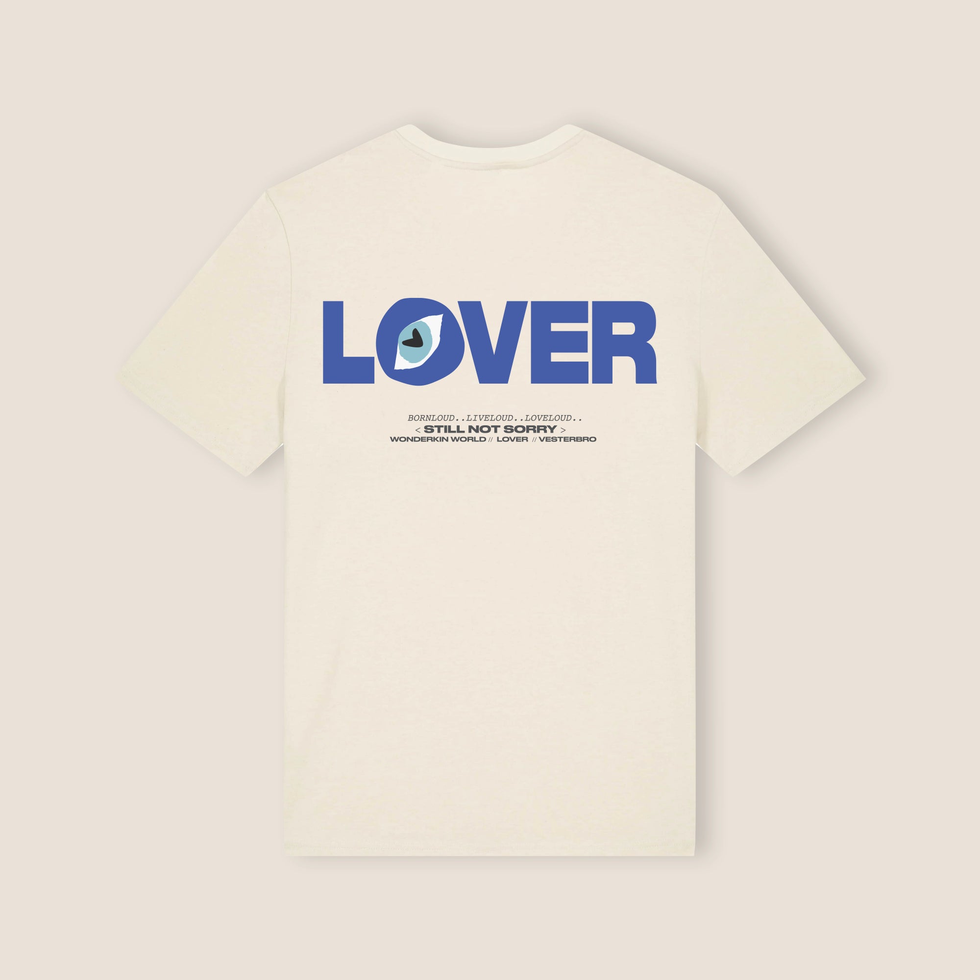 THE LOVER STATEMENT TEE 180 // NATURAL RAW & BLUE