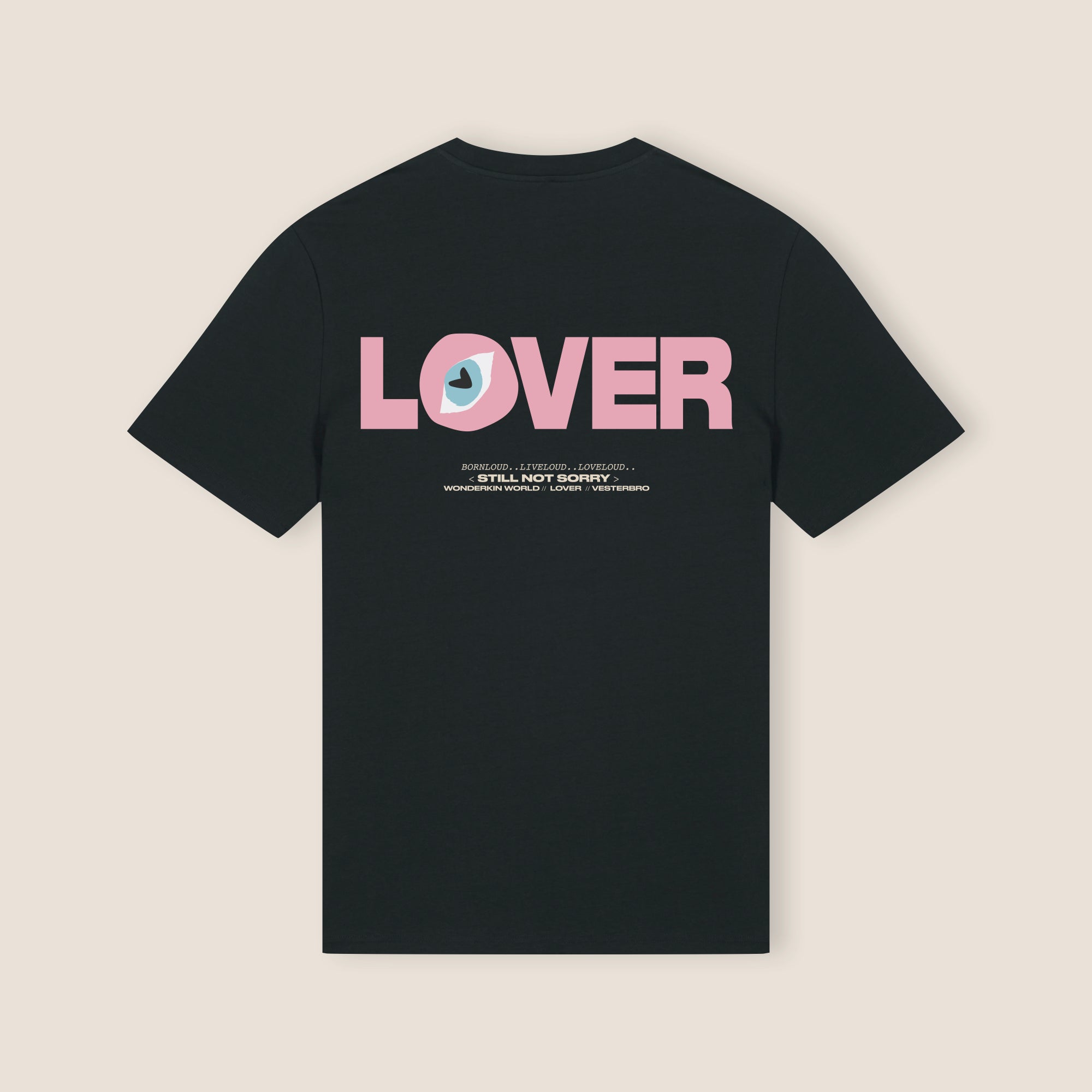 THE LOVER STATEMENT TEE 180 // BLACK, OFF WHITE & PINK