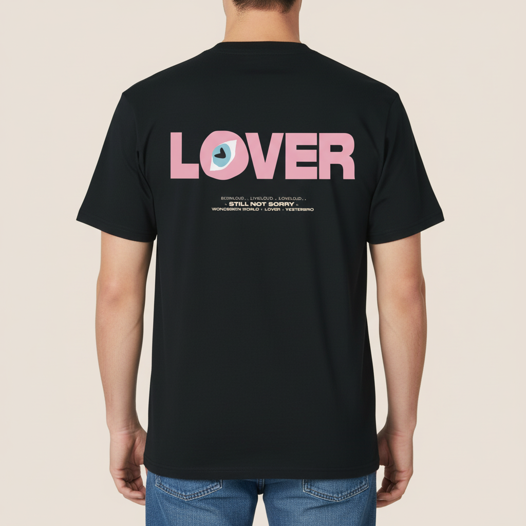 THE LOVER STATEMENT TEE 180 // BLACK, OFF WHITE & PINK