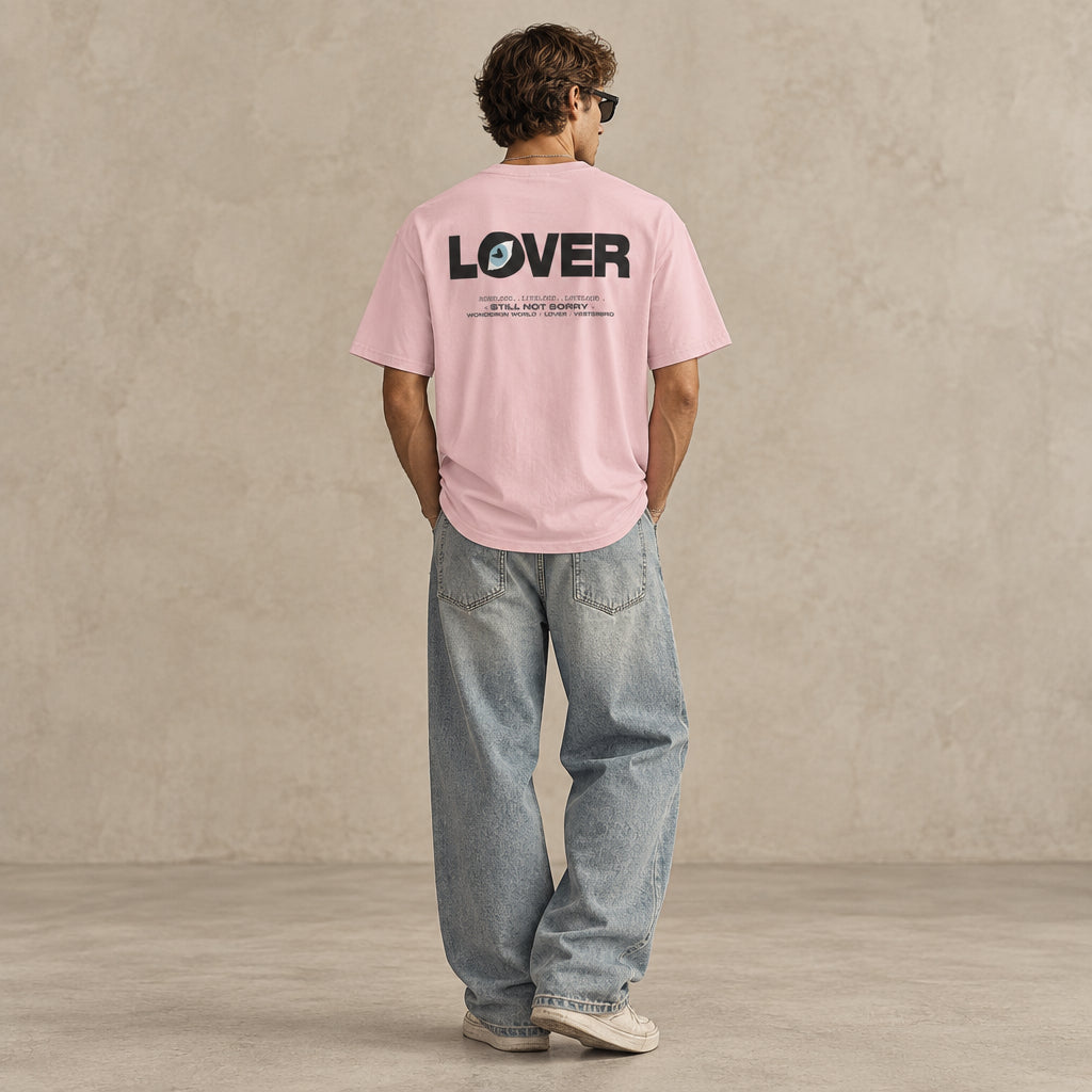 THE LOVER STATEMENT TEE 180 // cotton pink & faded black