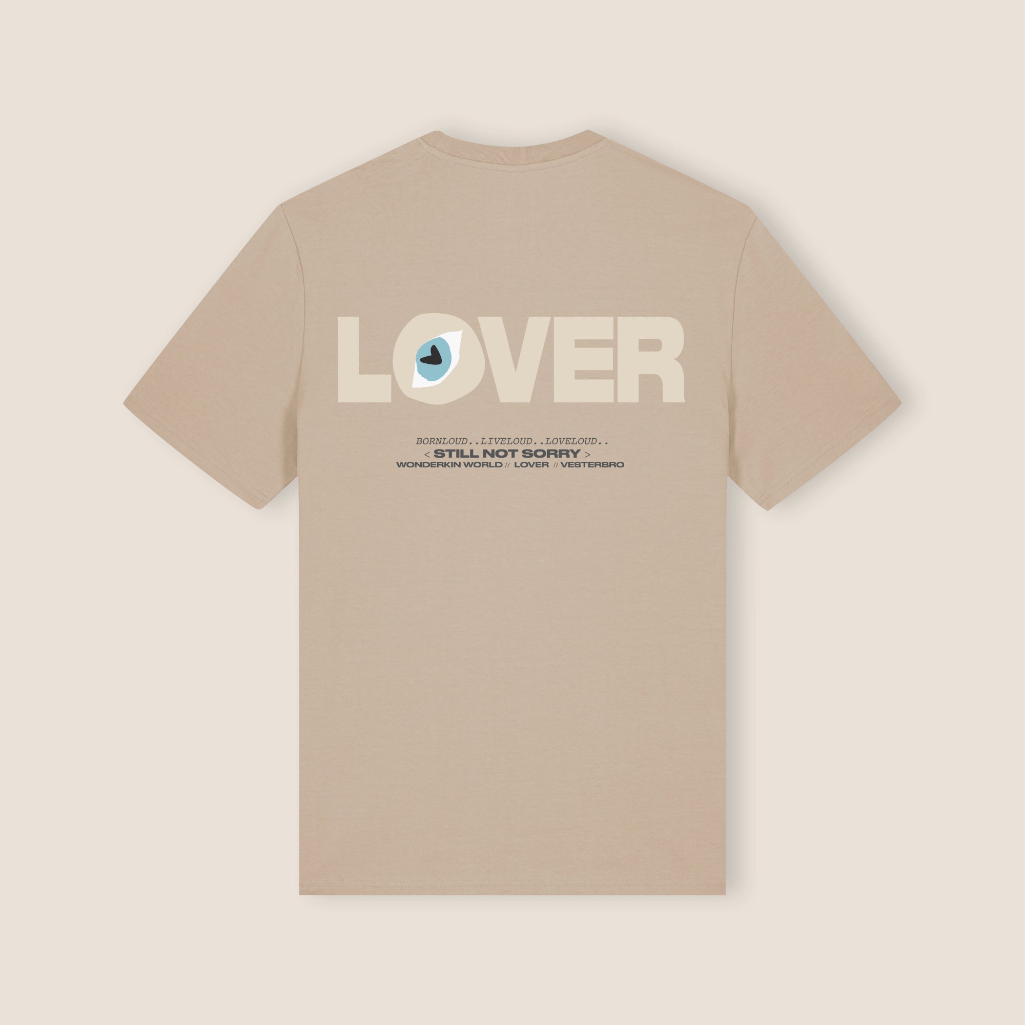 THE LOVER STATEMENT TEE 180 // desert dust & beige
