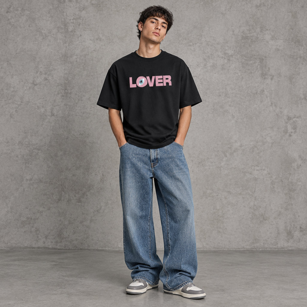 THE LOVER TEE 180 // black and pink