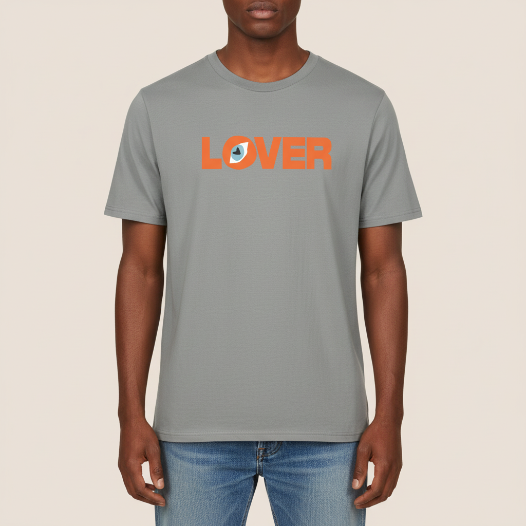 THE LOVER TEE 180 // misty grey & orange