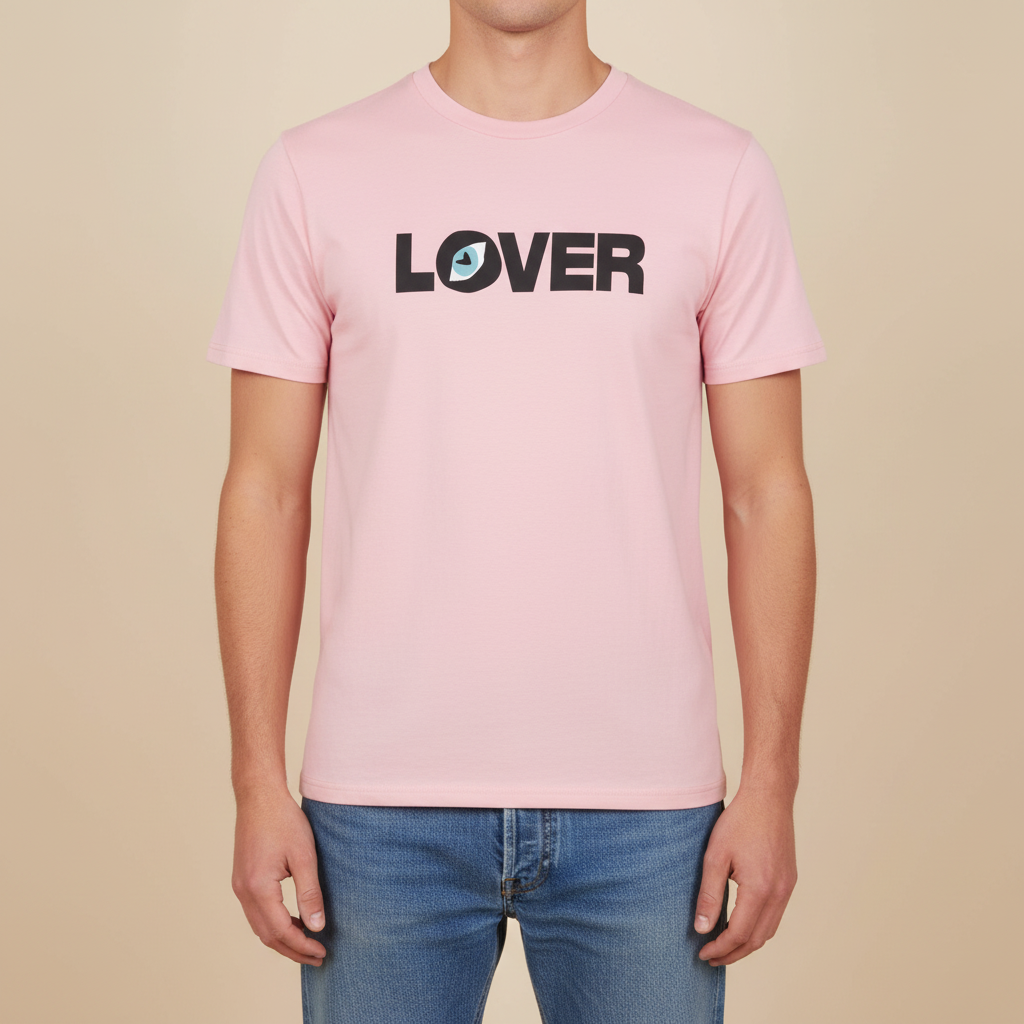THE LOVER TEE 180 // cotton pink & faded black