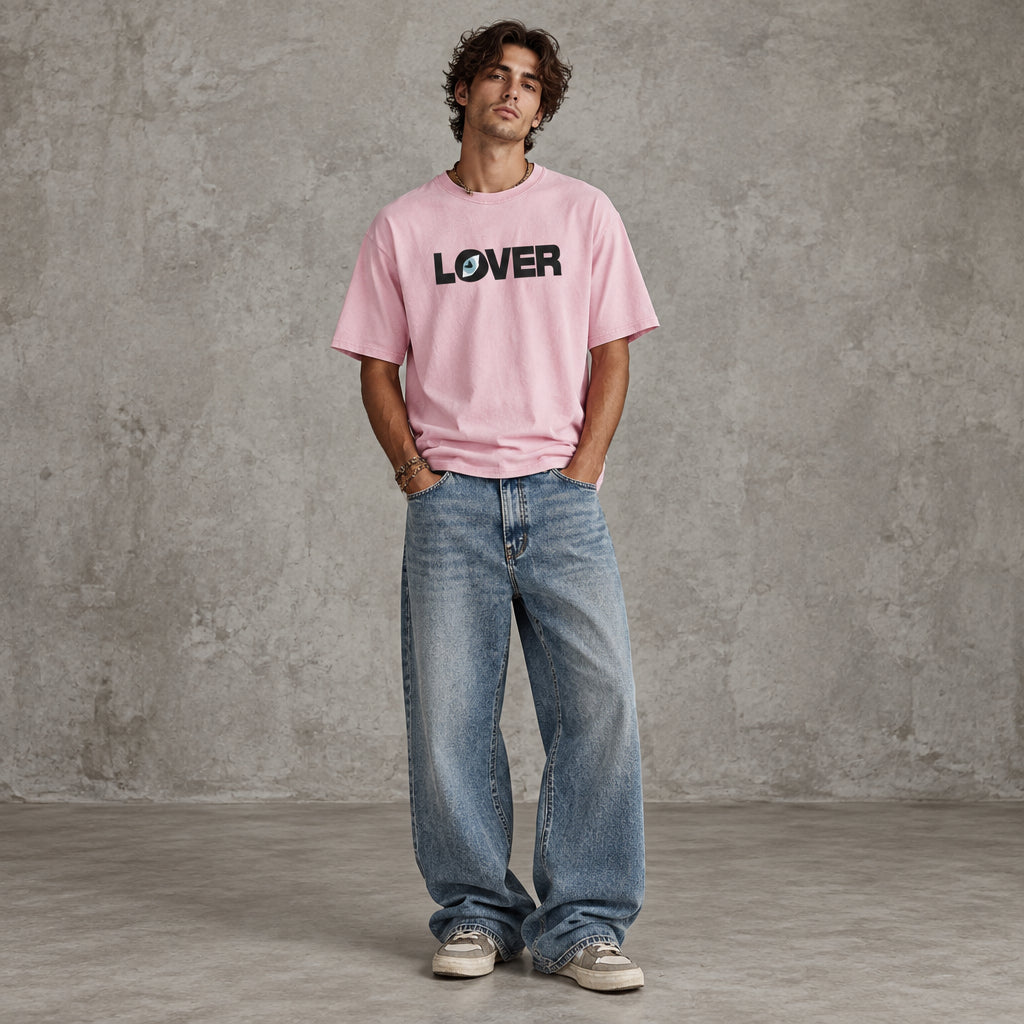 THE LOVER TEE 180 // cotton pink & faded black