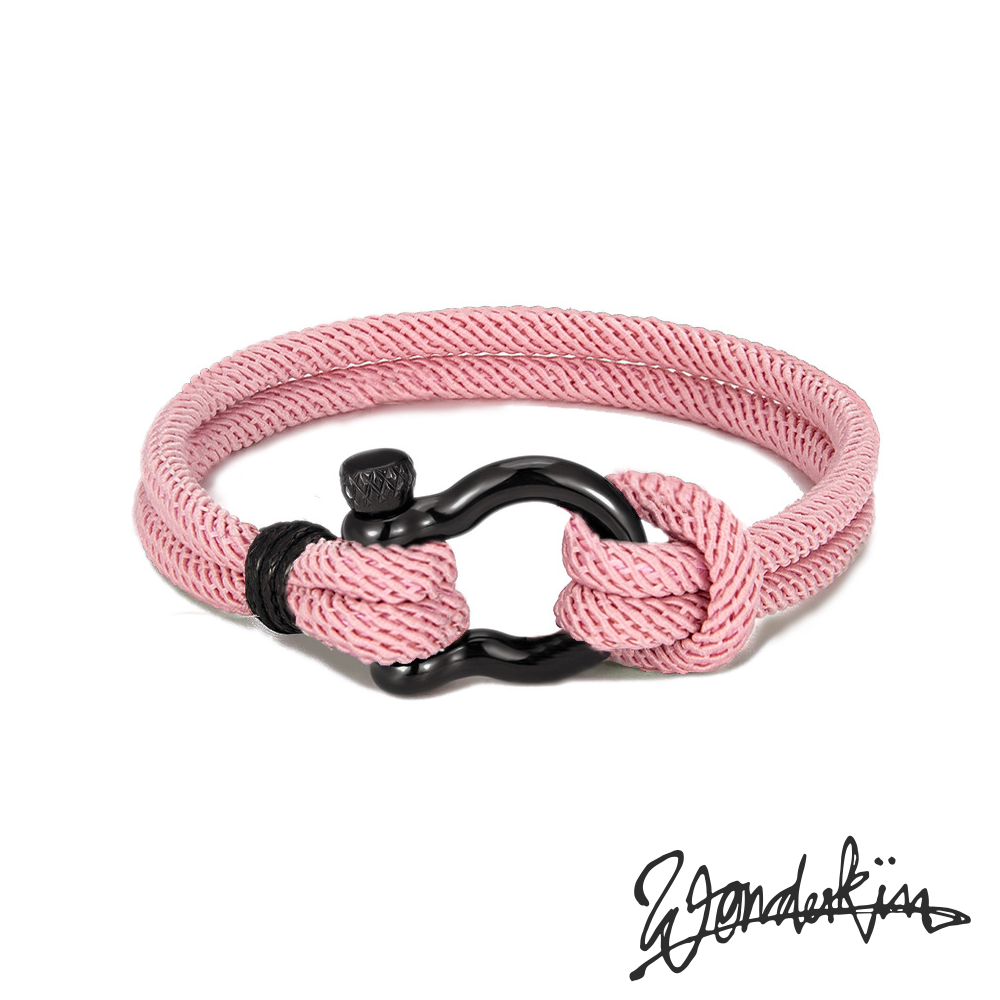 THE POP BLACK D BRACELET // light pink