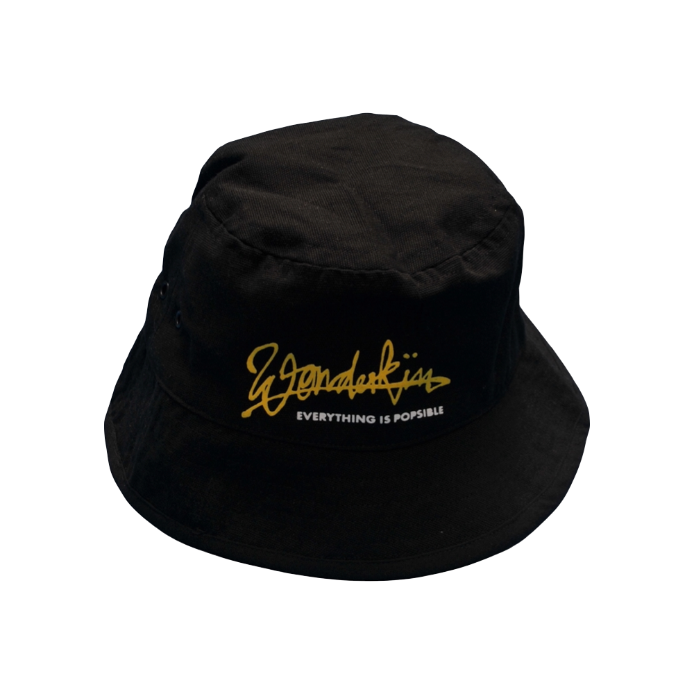 THE POP BUCKET LOGO HAT // black & yellow