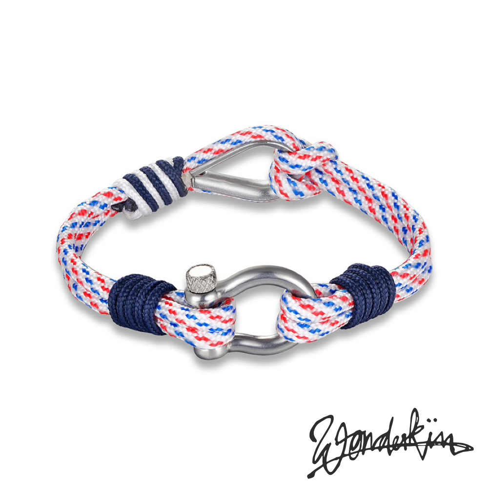 THE POP DOUBLE HOOK BRACELET // white red blue