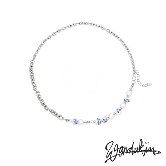 THE POP OFF PORCELAIN PEARL NECKLACE // silver white blue