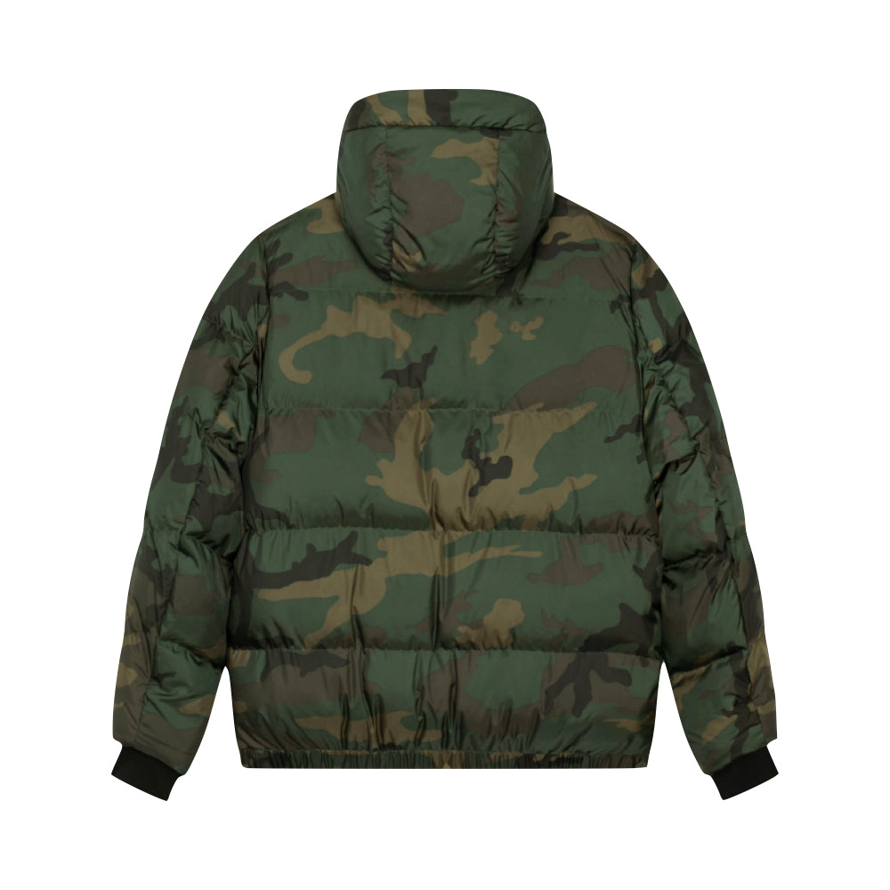 THE POP PUFFER // camo & red street logo front