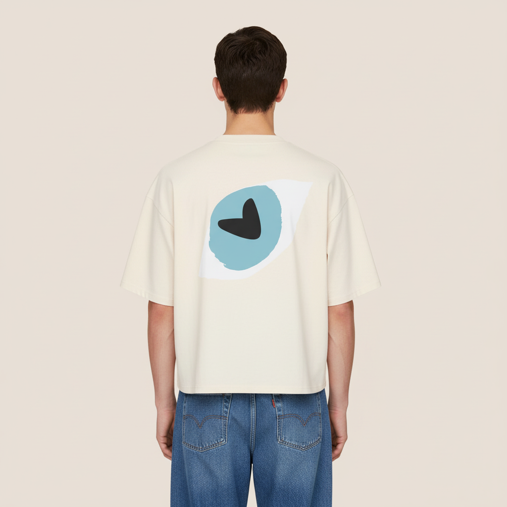THE POPSEE EYE TEE 200 // natural raw & faded black