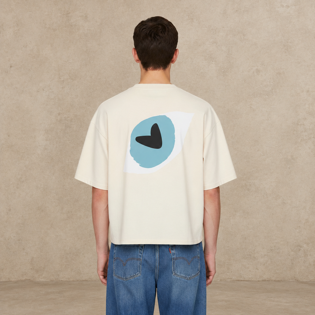 THE POPSEE EYE TEE 200 // natural raw & faded black
