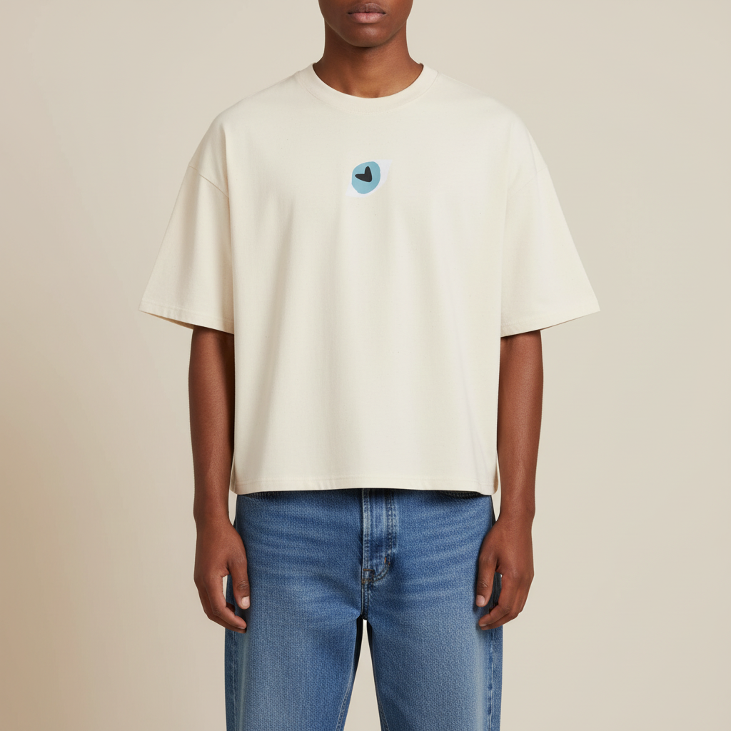 THE POPSEE SIGNATURE TEE 200 // natural raw & faded black