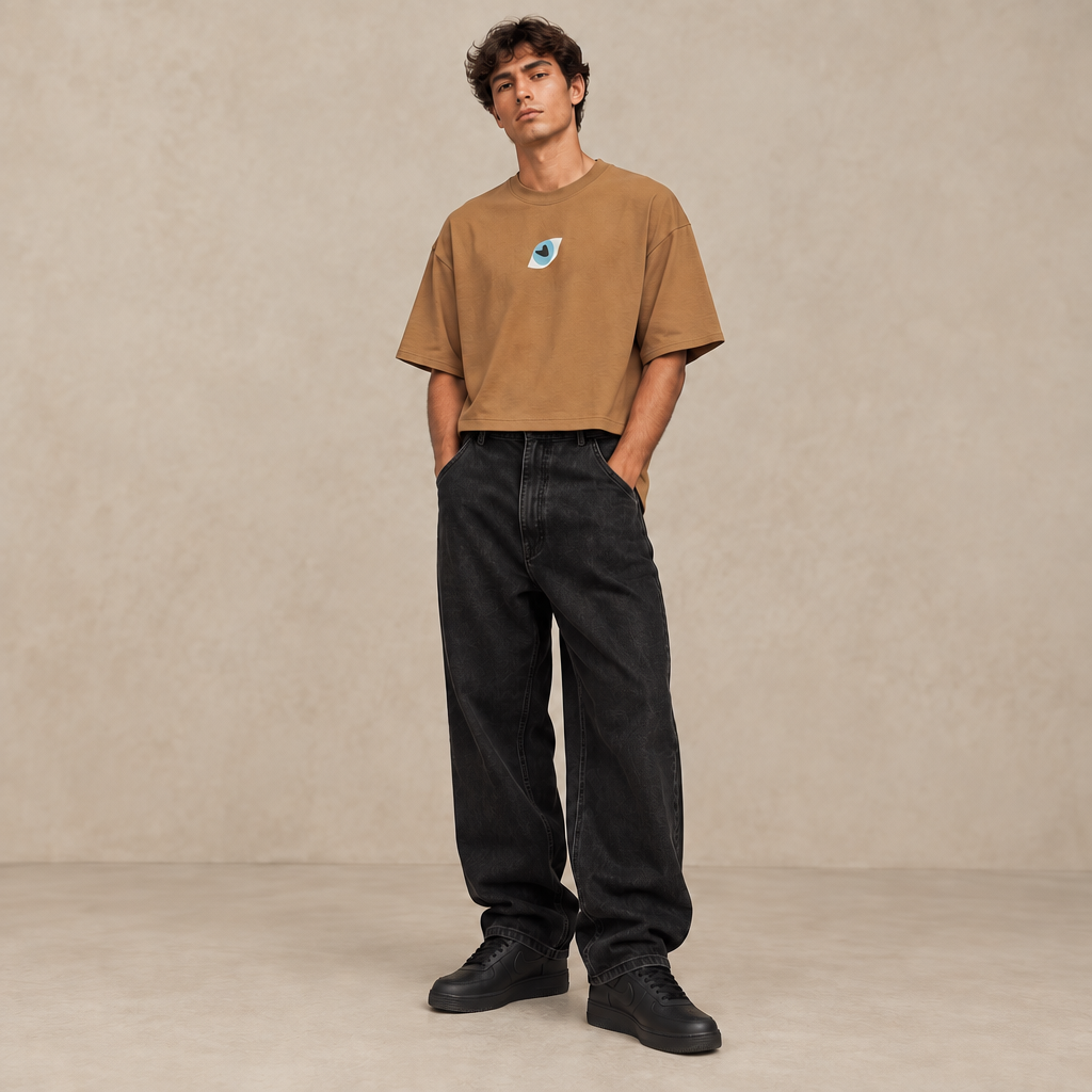 THE POPSEE SIGNATURE TEE 200 // grounded beige & faded black