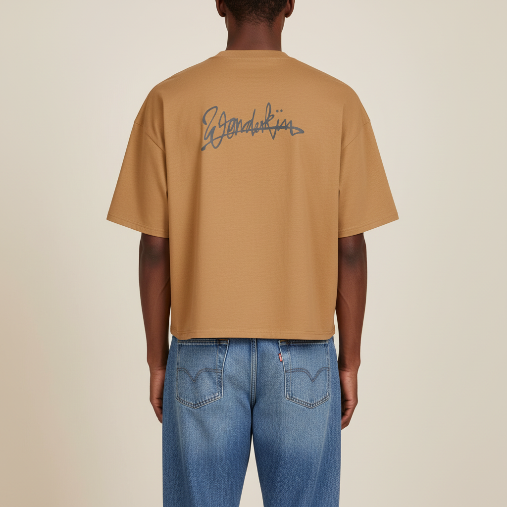 THE POPSEE SIGNATURE TEE 200 // grounded beige & faded black