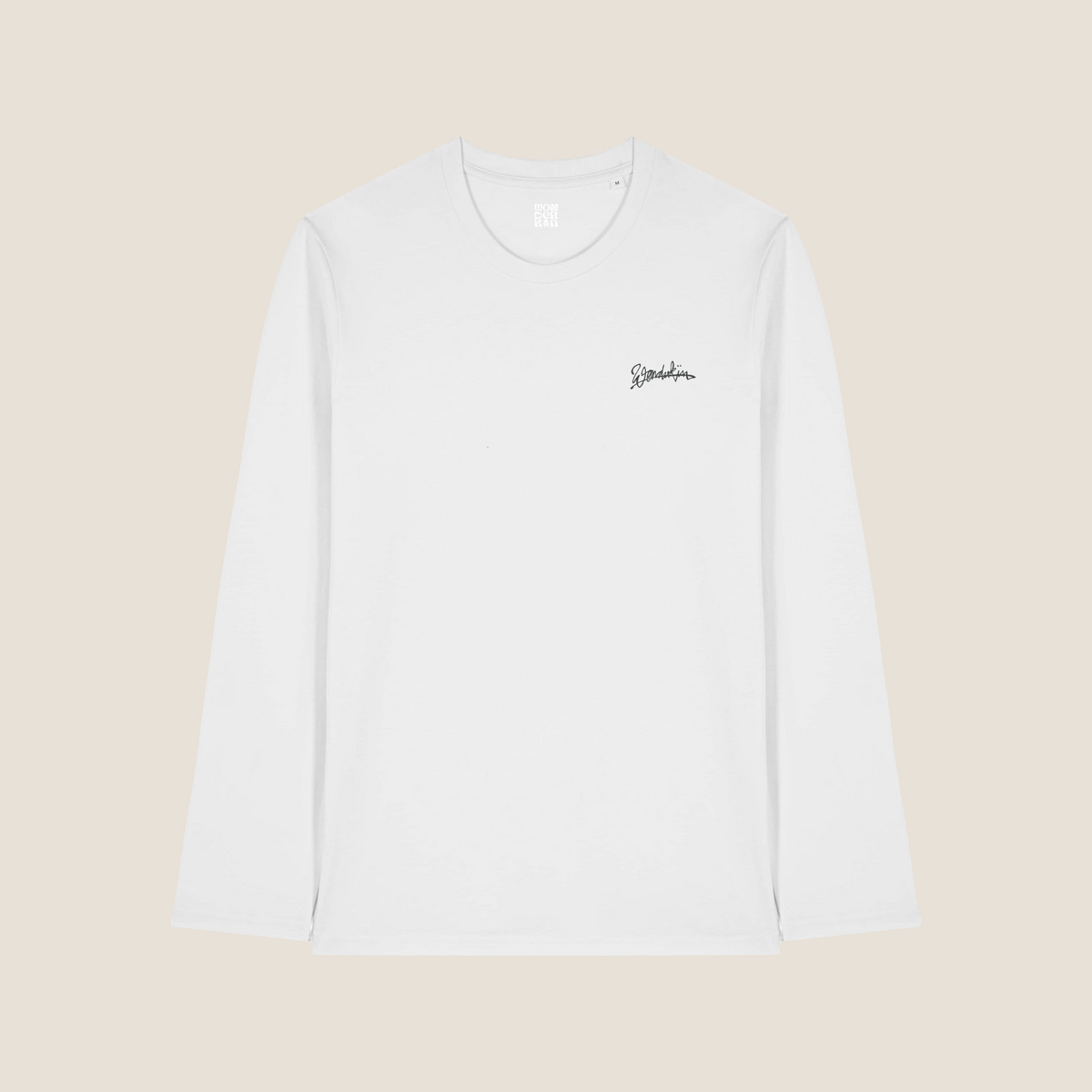 THE POP SIGNATURE TEE  LS 180 // white & black