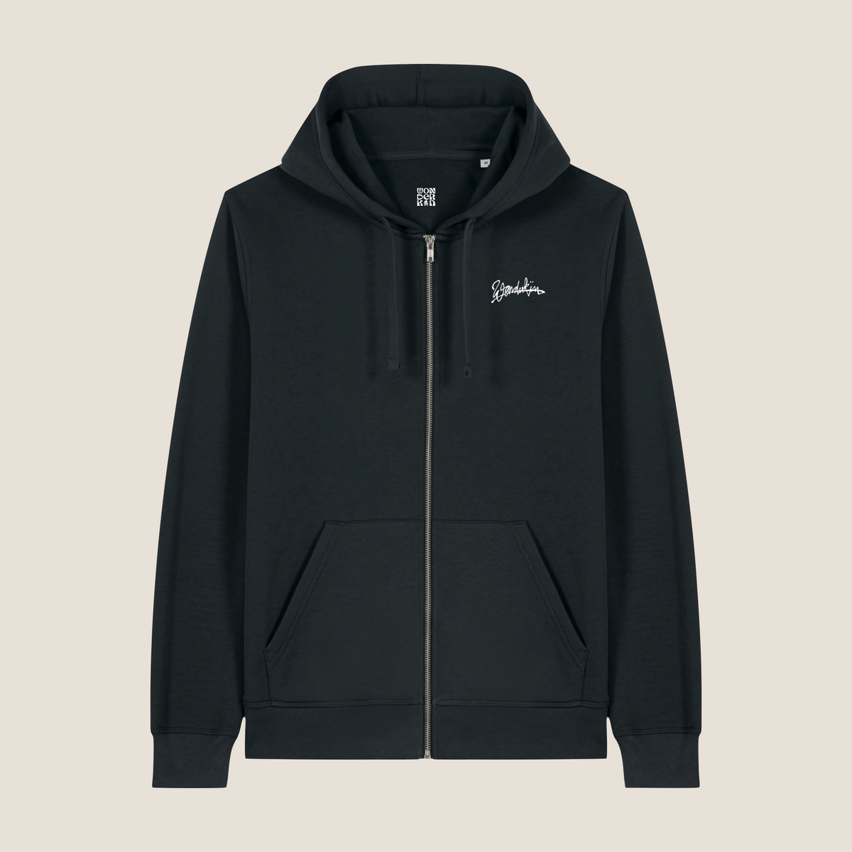 THE POP SIGNATURE ZIP HOODIE 280 // black & white