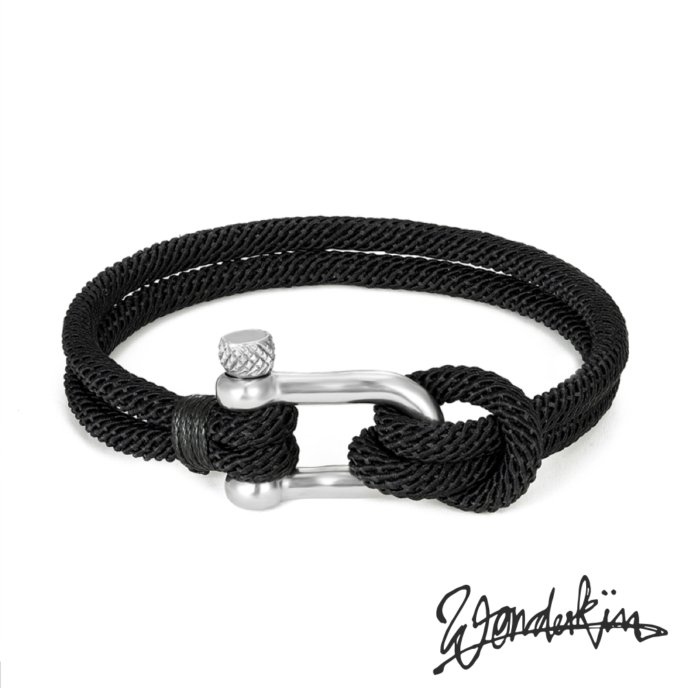 THE POP SILVER D BRACELET // dark black