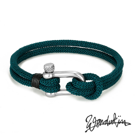 THE POP SILVER D BRACELET // dark green