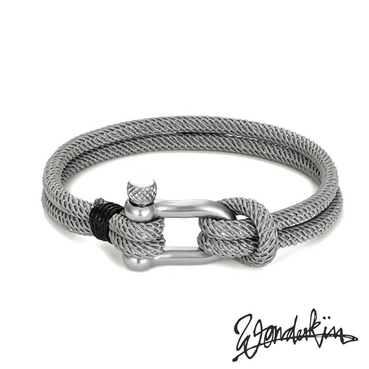 THE POP SILVER D BRACELET // light grey