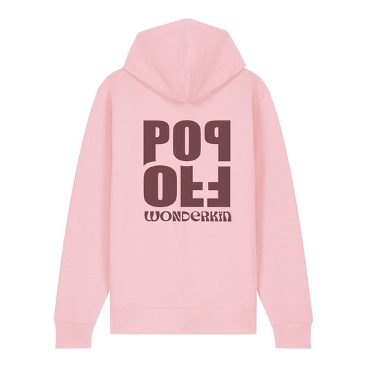 THE POP ZIP HOODIE 350 // light pink with burgundy