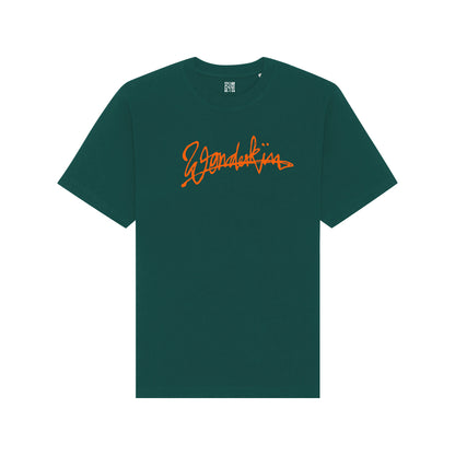 THE POP TEE 240 // fall green with orange