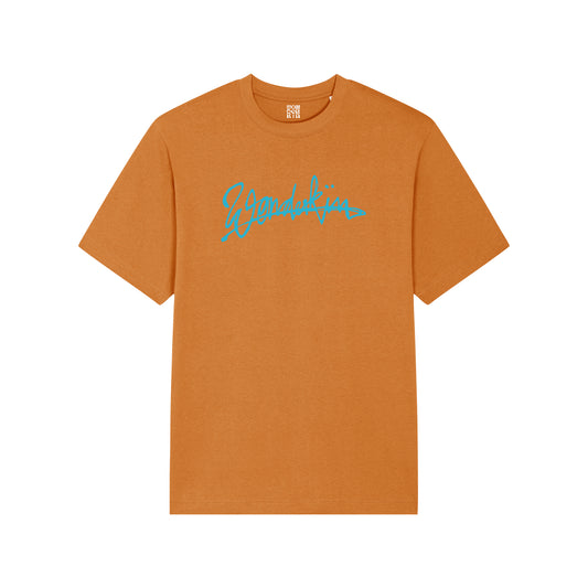 THE POP TEE 240 // fall orange with blue