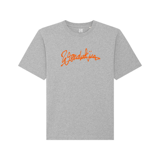 THE POP TEE 240 // heather grey with orange