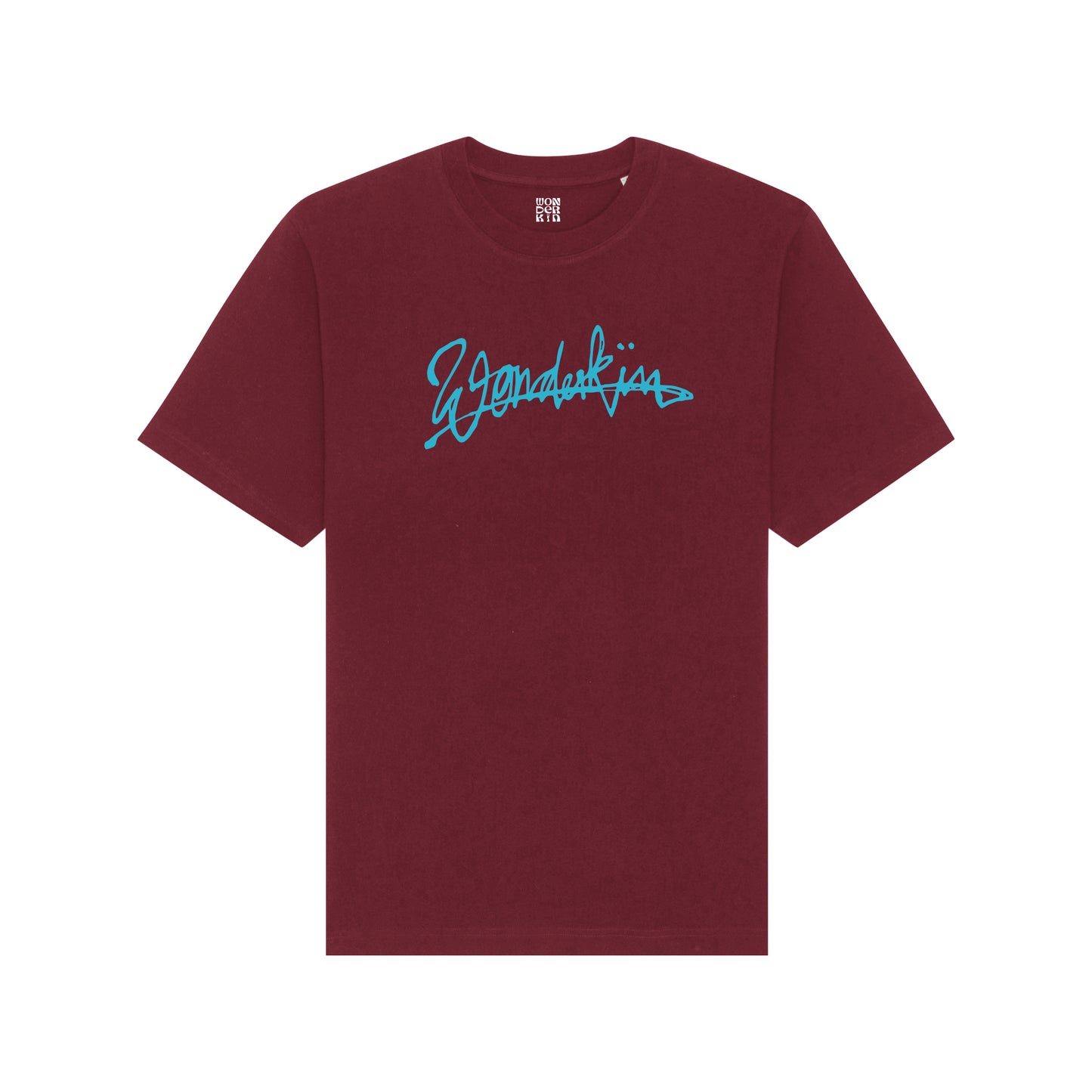 THE POP TEE 240 // burgundy with blue