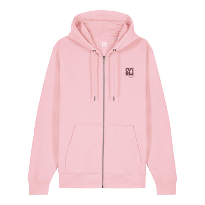 THE POP ZIP HOODIE 350 // light pink with burgundy