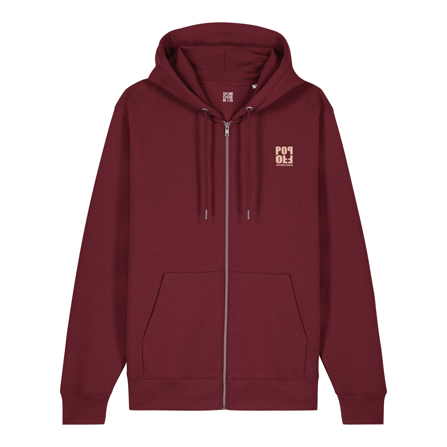 THE POP ZIP HOODIE 350 // burgundy with beige