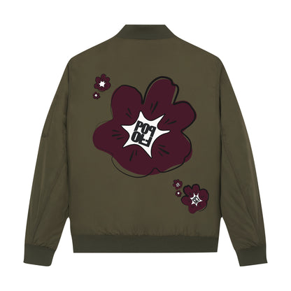 THE POWER POP BOMBER JACKET // forrest green & burgundy