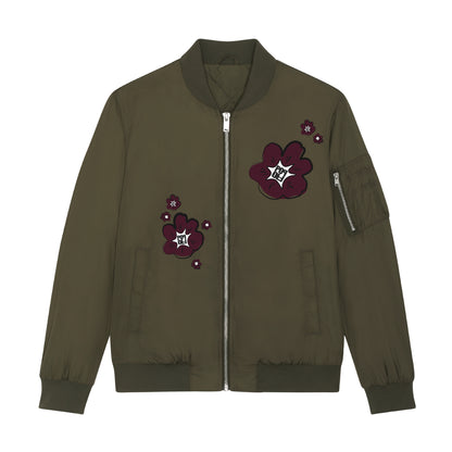 THE POWER POP BOMBER JACKET // forrest green & burgundy