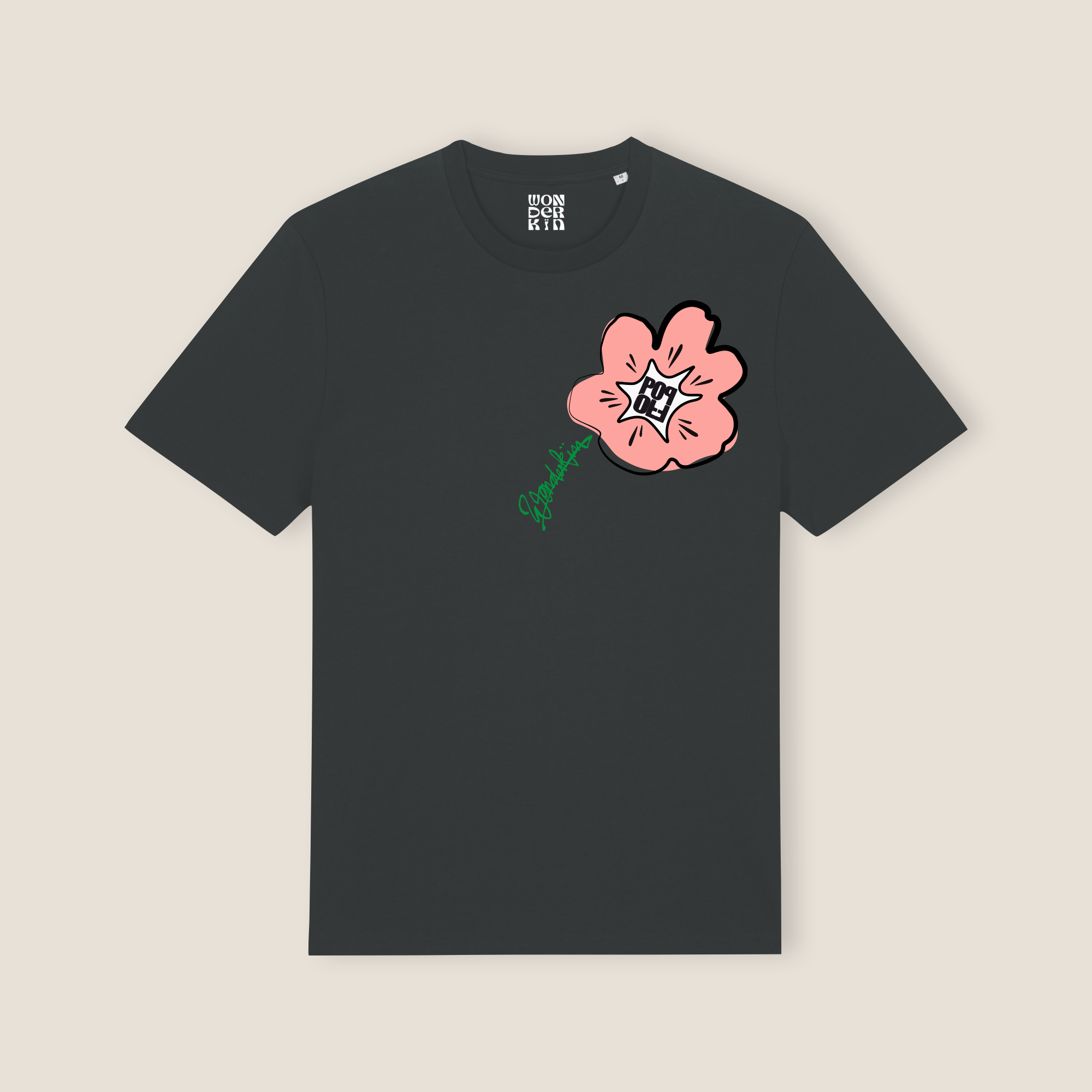 THE POWER POP SIGNATURE TEE 180 // black pink green