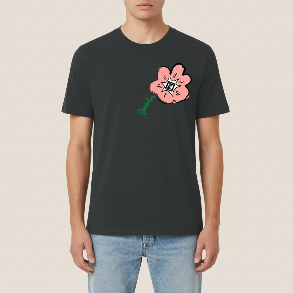 THE POWER POP SIGNATURE TEE 180 // black pink green