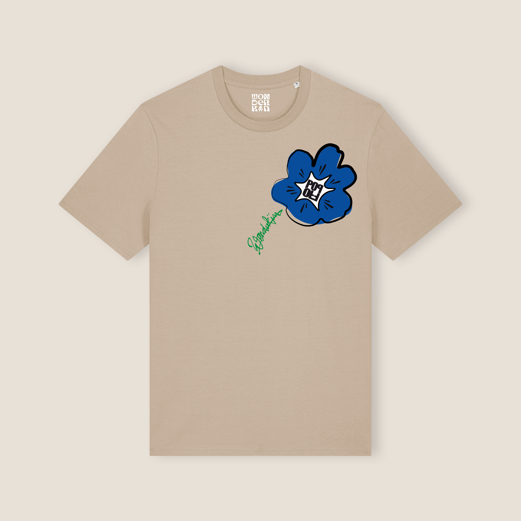 THE POWER POP SIGNATURE TEE 180 // clay blue green