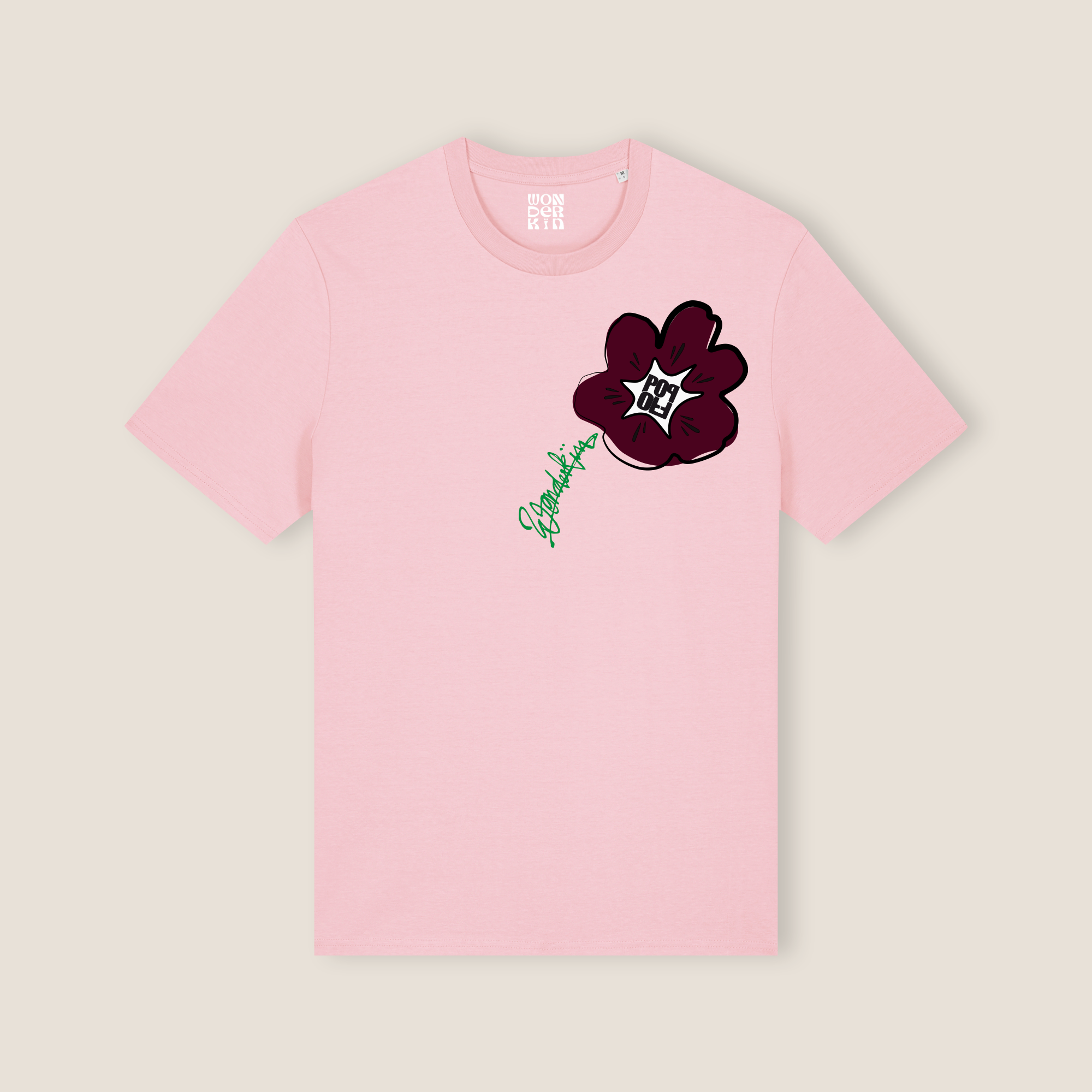 THE POWER POP SIGNATURE TEE 180 // light pink burgundy green