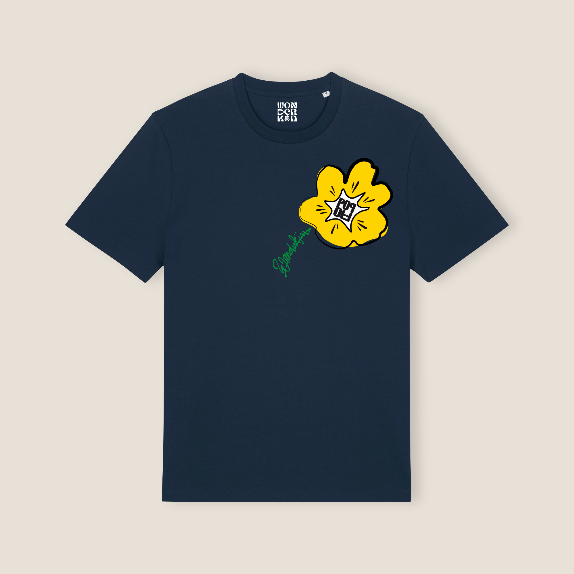 THE POWER POP SIGNATURE TEE 180 // midnight yellow green