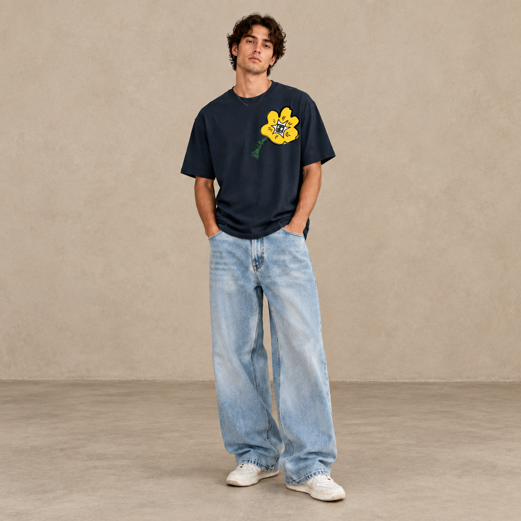 THE POWER POP SIGNATURE TEE 180 // midnight yellow green