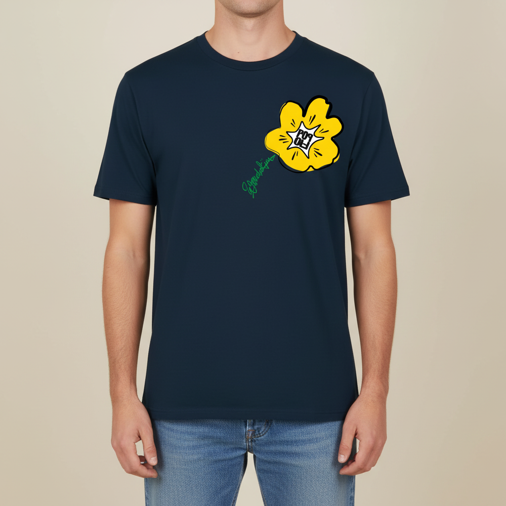 THE POWER POP SIGNATURE TEE 180 // midnight yellow green