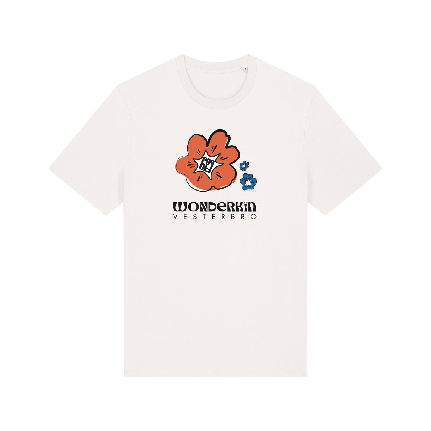 THE POWER POP TEE 180 // off white & orange blue black