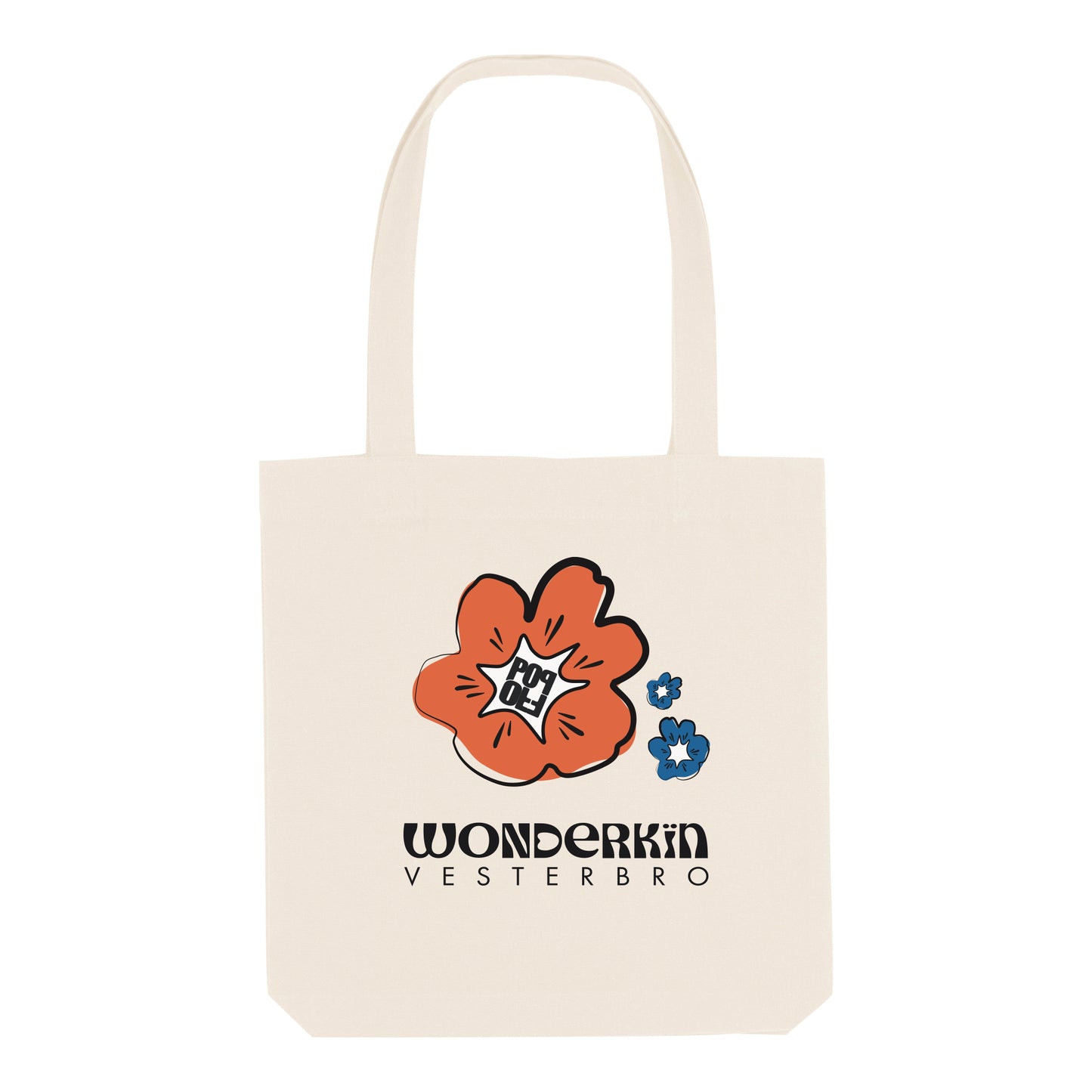 THE POWER POP TOTE BAG // orange blue black