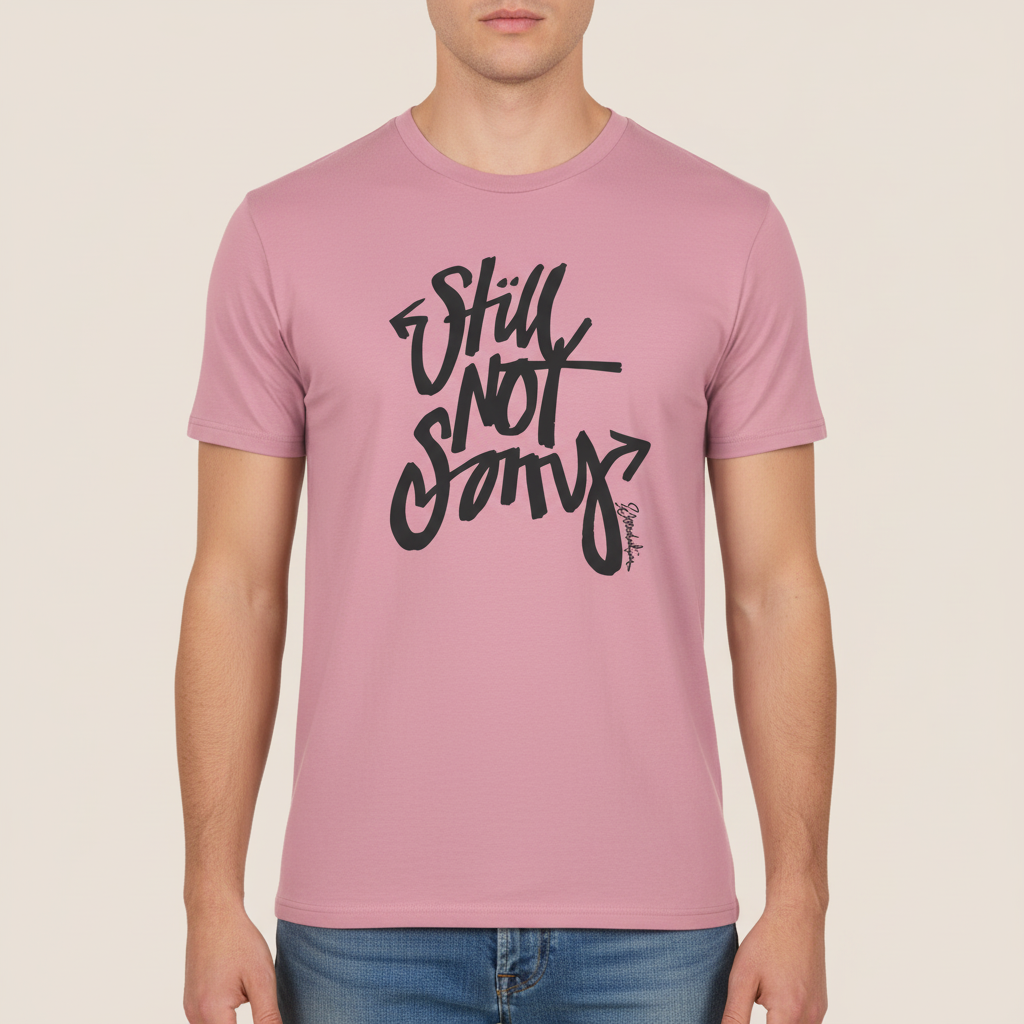 THE STILL NOT SORRY TEE 180 // lilac grey & faded black