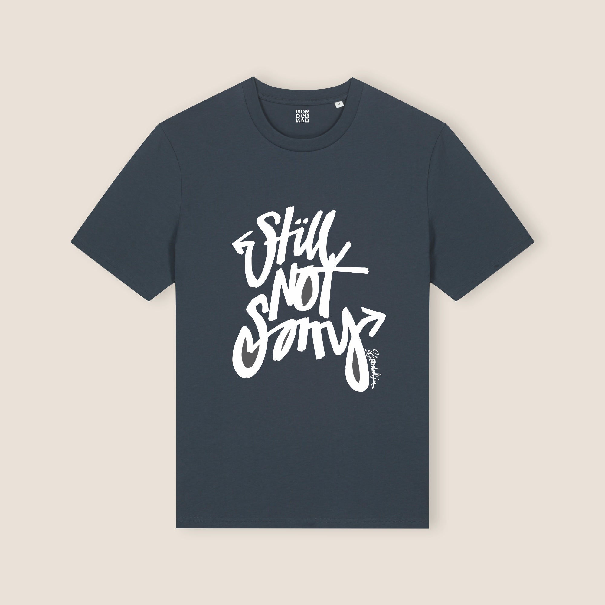 THE STILL NOT SORRY TEE 180 // india ink & white